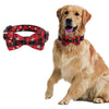 Adjustable Leather Dog Bowtie Collar Christmas Pet Collar Fashion Plaid Bow Tie Pet Supplies for Small Medium Large Dogs - Fullymart